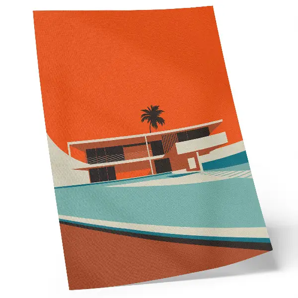 Villa Orange Sky Minimalist Composition decorative poster