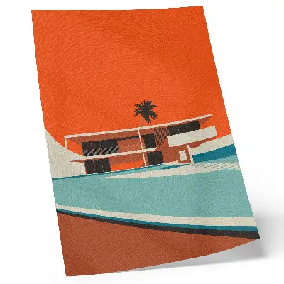 Villa Orange Sky Minimalist Composition decorative poster