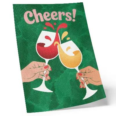 Premium wall art colorful glasses on a dynamic green background