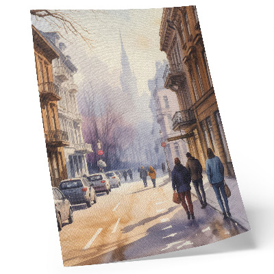 Poster City street winter trees peaceful atmosphere