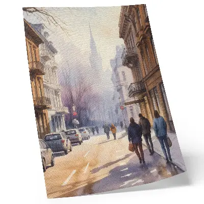 Poster city street with winter trees in a peaceful atmosphere