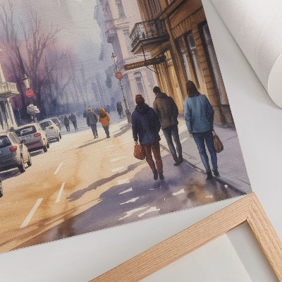 Poster City street winter trees peaceful atmosphere