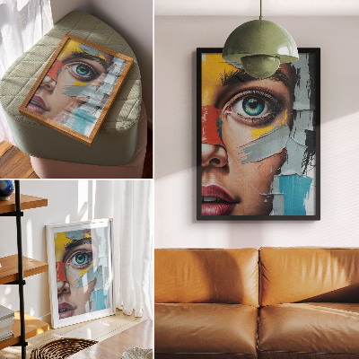 Art print Moving abstraction, energetic colors, diverse textures