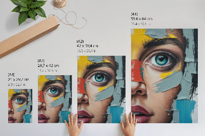 Art print Moving abstraction, energetic colors, diverse textures