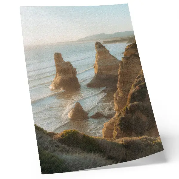 Rocky cliffs sea sunset wall art premium print