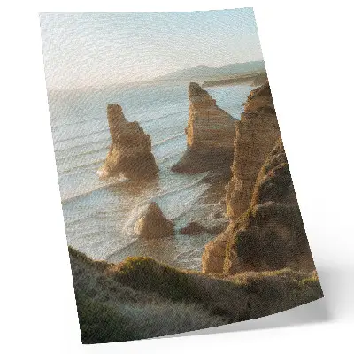 Rocky cliffs sea sunset wall art premium print