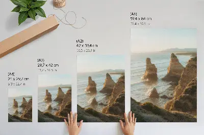 Rocky cliffs sea sunset wall art premium print