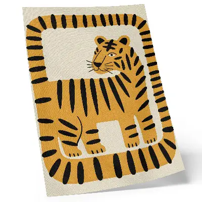 Tiger poster graphic style with intense colors