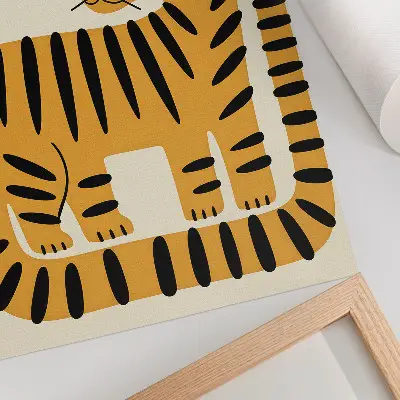 Tiger poster graphic style with intense colors