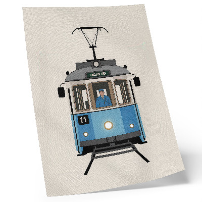 Premium wall art Retro tram in a minimalist style