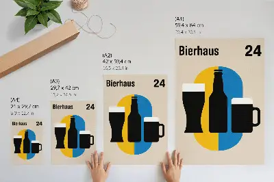 Decorative poster with contrasting colors and geometric forms