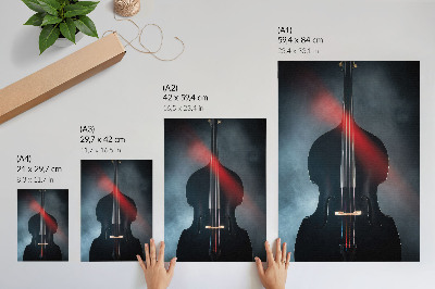 Art print Dark background, red accents, contrast