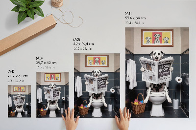 Decorative poster Dalmatian reading newspaper colorful pop art