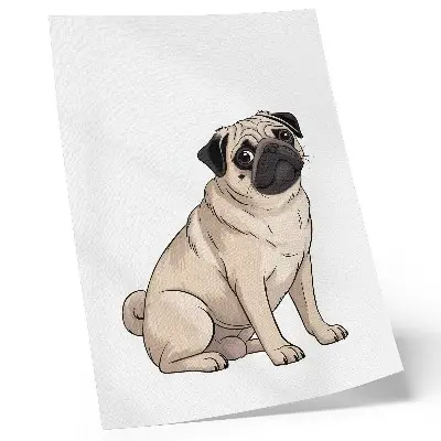 Premium wall art illustrative dog portrait in delicate colors