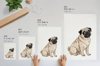Premium wall art illustrative dog portrait in delicate colors