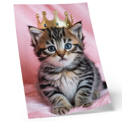 Poster Kitten crown pink blue eyes decoration