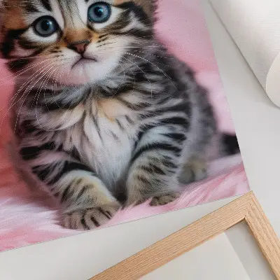 Kitten crown poster with blue eyes pink decoration