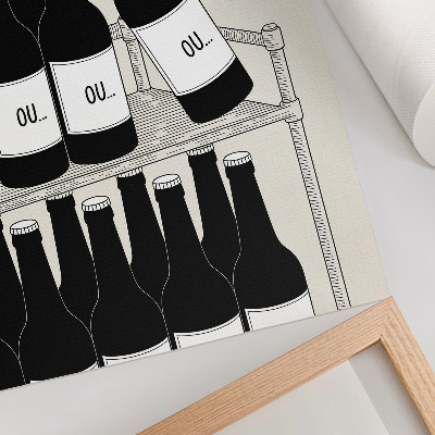 Premium wall art Black and white hand with a bottle minimalist illustration