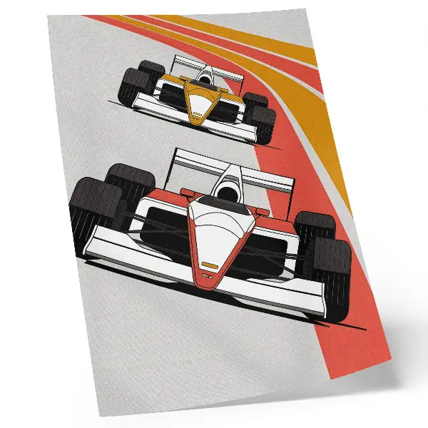 Racing cars dynamic track poster modernity design