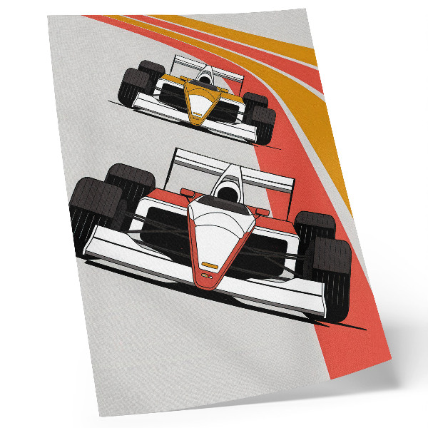 Poster Racing cars dynamic track modernity