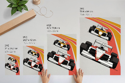 Poster Racing cars dynamic track modernity