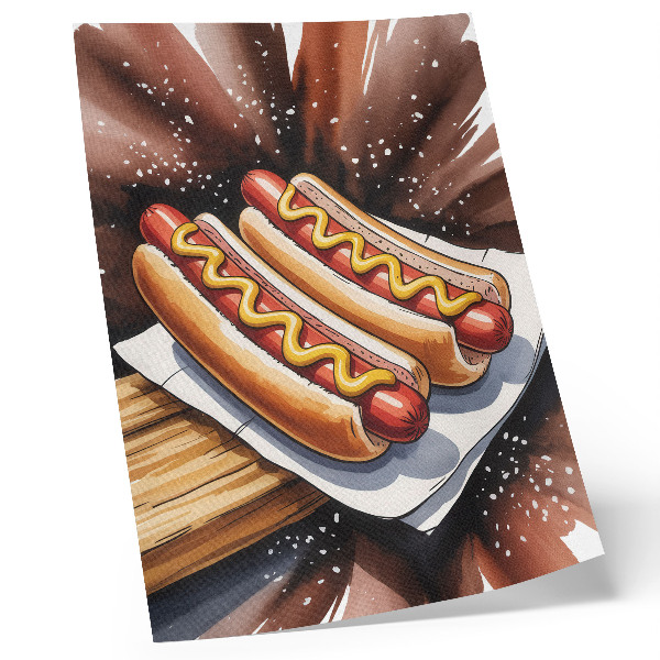 Art print Appetizing hot dogs in a cheerful, modern atmosphere