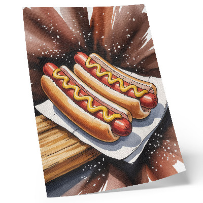 Art print Appetizing hot dogs in a cheerful, modern atmosphere