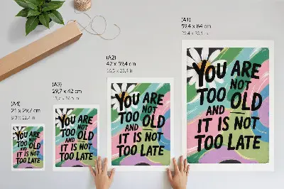 Art print with dynamic colors and inspirational text in a modern style