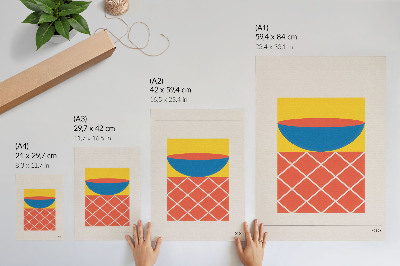 Premium wall art Yellow blue red geometric composition
