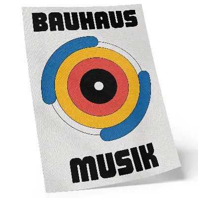 Bauhaus style decorative poster circles in strong colors