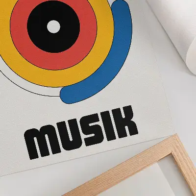 Bauhaus style decorative poster circles in strong colors