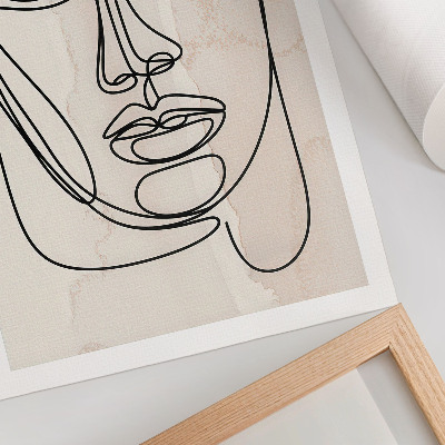 Premium wall art Minimalism elegance face beige black