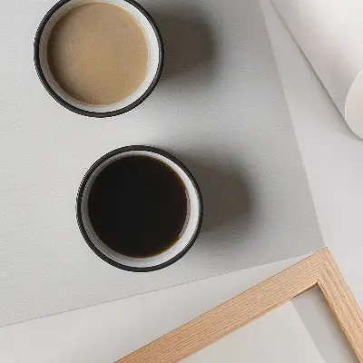 Decorative poster minimalist arrangement of three different drinks