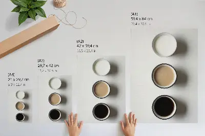 Decorative poster minimalist arrangement of three different drinks