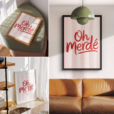 Poster Red letters on a pastel background