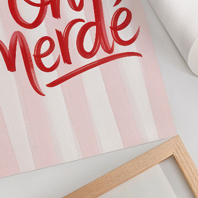 Poster Red letters on a pastel background
