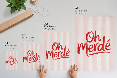Poster Red letters on a pastel background