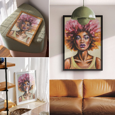 Art print Vivid colors, expressive figure, strong facial expression