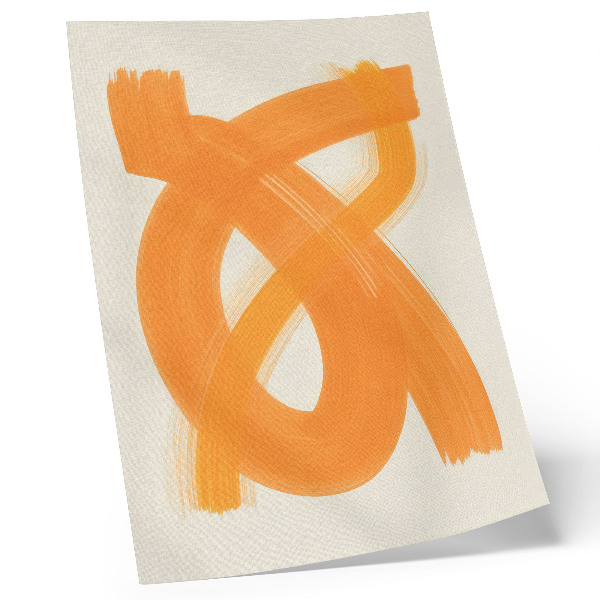 Premium wall art Abstract orange vivid brush strokes