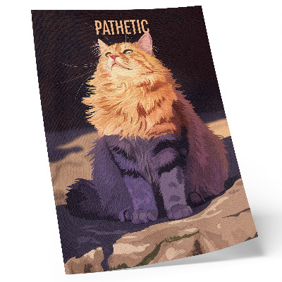 Decorative poster Cat with text orange gray beige