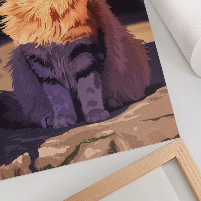 Decorative poster Cat with text orange gray beige