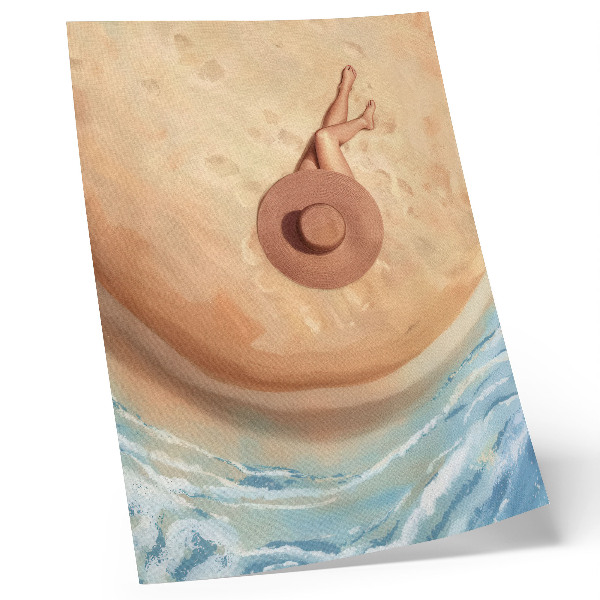 Art print Beach hat rest sun warmth