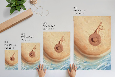 Art print Beach hat rest sun warmth