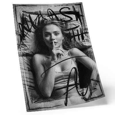 Poster Black and white graffiti figure dynamic lines