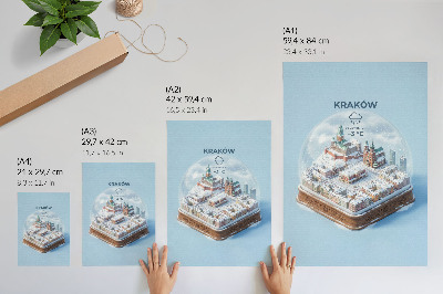 Art print Krakow under a glass dome - winter atmosphere