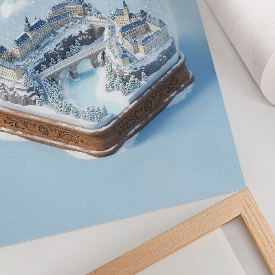 Premium wall art Winter cityscape under a dome of white snow