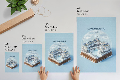 Premium wall art Winter cityscape under a dome of white snow