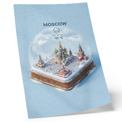 Decorative poster Miniature Moscow in a winter snow globe