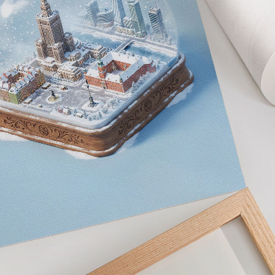 Poster Warsaw winter glass globe snow architecture