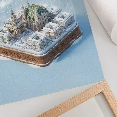 Art print a miniature panorama of Vienna inside a glass sphere